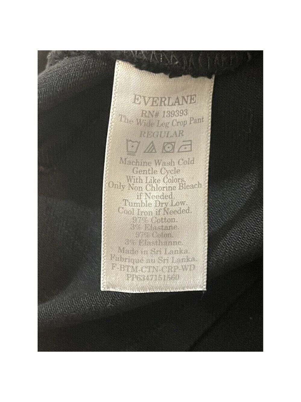 Everlane women's the wide leg crop black pants sz 2 high rise jeans denim - Picture 5 of 8